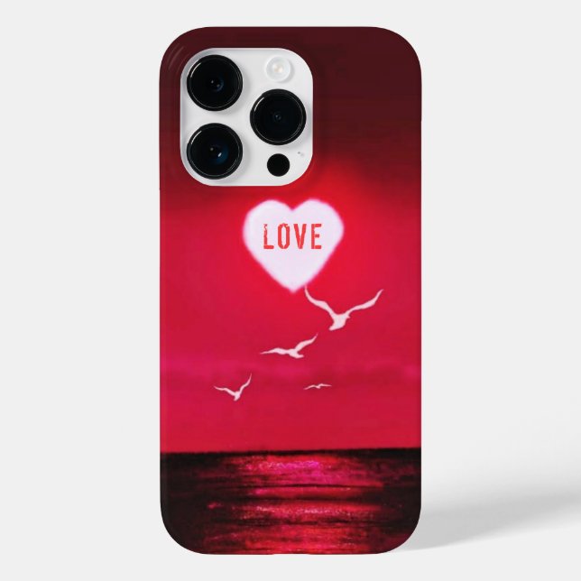Sea Sunset capas de iphone Love Romanic Red (Verso)