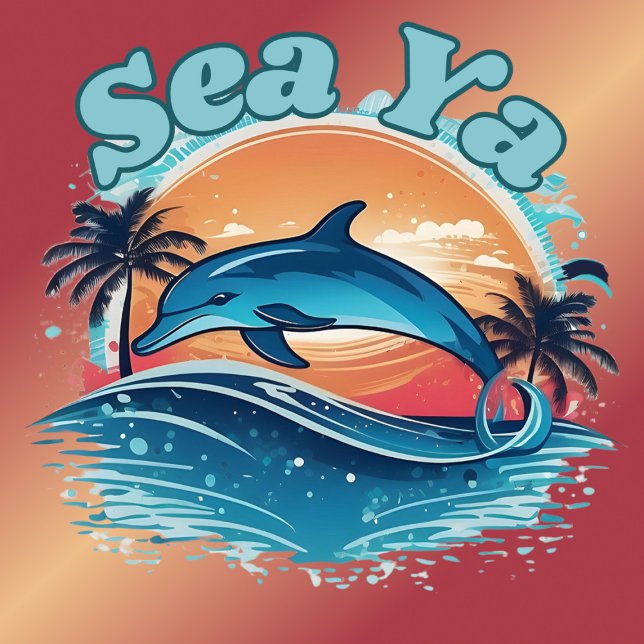Sea Ya Tropical Dolphin T-shirt (Criador carregado)