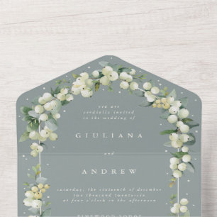 Seafoam Green Snowberry+Eucalyptus Casamento no in