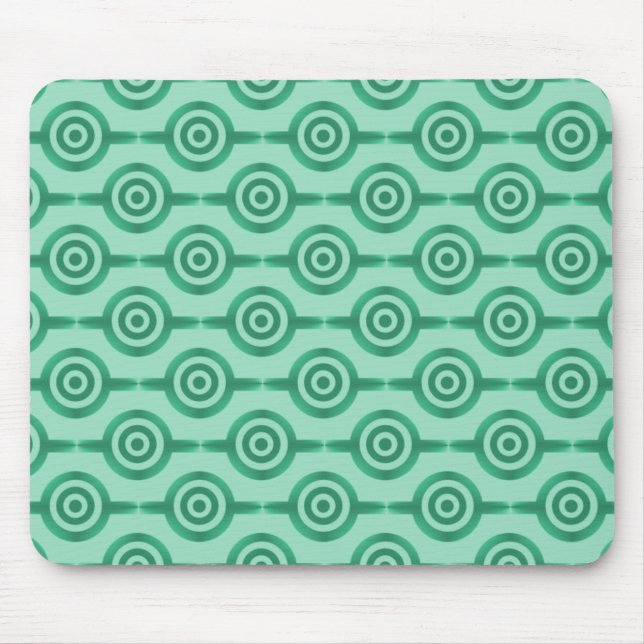 Seafoam Green Trendy Circles Mousepad (Frente)