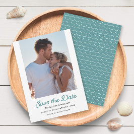 Seafoam Onda Foto Salvar Cartão de Data