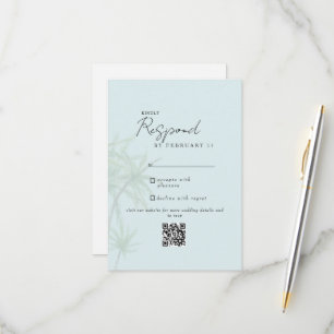 Seafoam Tropical Moderna Casamento QR Código RSVP 