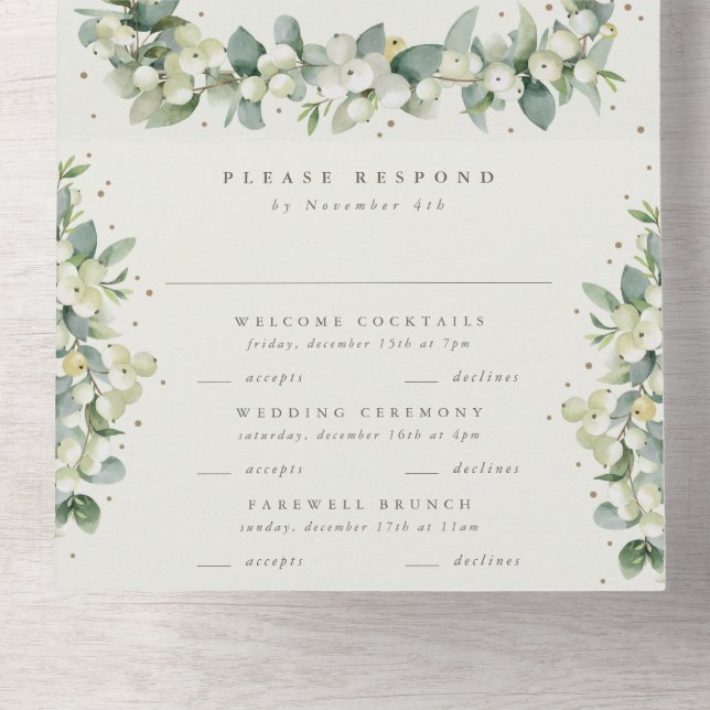 Seafoam Verde/Cream Snowberry + Eucalipto Casament (Inferior Interna)