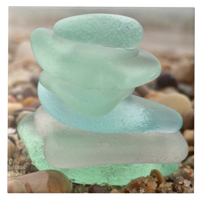 Seaglass e azulejo de cerâmica de areia (Frente)