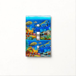 Sealife, cobrir tropical da placa do interruptor
