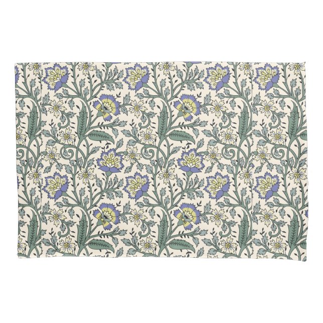 Seamless blue, yellow, and white floral pattern  (Frente-Esquerda)