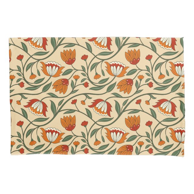 Seamless floral pattern in beige background (Frente-Esquerda)
