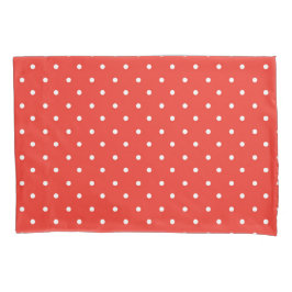 Seamless red background polka dot pattern