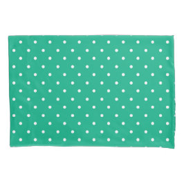 Seamless solid teal polka dot pattern