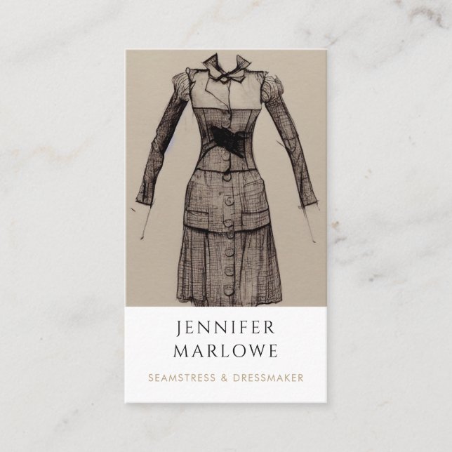 Seamstress Dressmaker Tailor Cartão de visita (Frente)