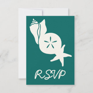 Seasheles de Verão em placa RSVP Teal