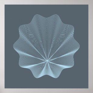 Seashell azul mim poster
