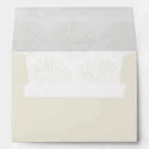 Seashell Beach Coastal Ivory Gold Nautical Wedding