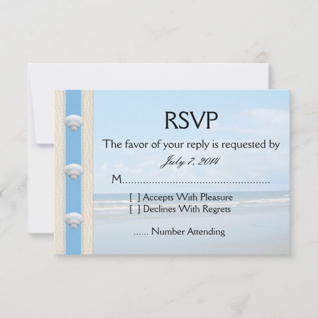 Seashell Beach Wedding RSVP (Frente)