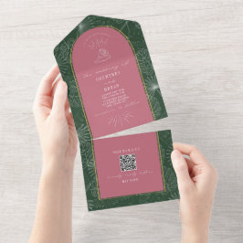 Seashell Palm Tree Beach Weding QR Code RSVP
