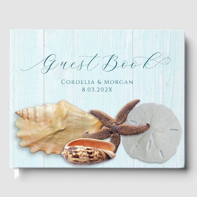 Seashells Casamento Livro de Convidados Personaliz (Frente)