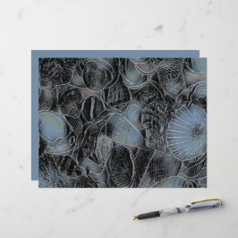 Seashells Ocean Beach Pastel Blue Black Decoupage