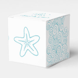 Seastar swirl aqua caixa de favorecimento do casam