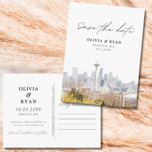 Seattle Salve a data Cartão postal Casamento elega