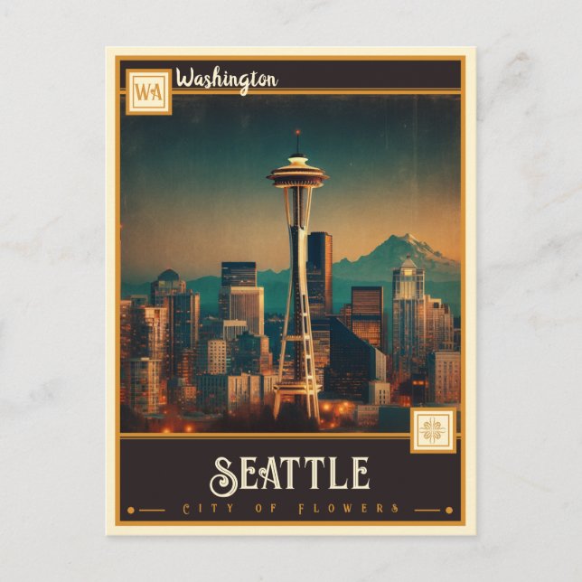 Seattle, Washington| Cartão Postal Antigo (Frente)