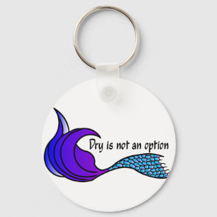 Seco Não É Uma chaveiro de sereia púrpura/azul 