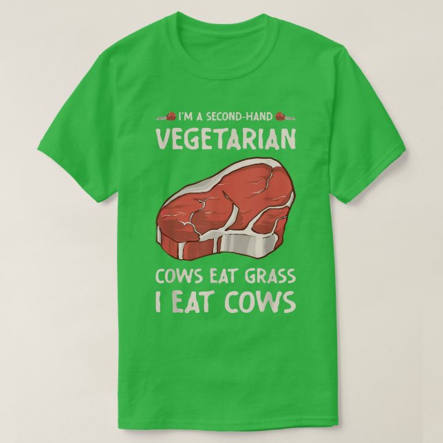 Secondhand Vegetarian Funny BBQ Grilling T-Shirt (Frente do Design)