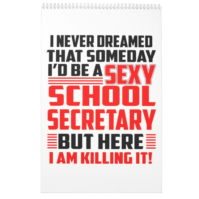 Secretário Calendário Engraçado Presente da escola (Verso)