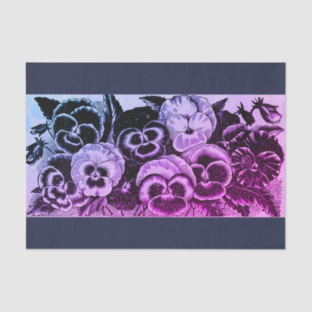 Seda 10lb lenço de papel feito sob encomenda, PANSIES (Frente )