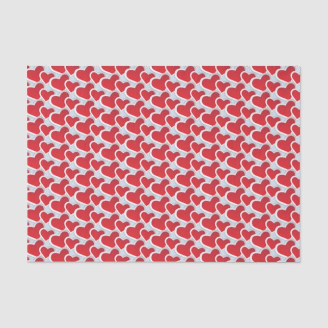Seda 2 Corações de Papel Vermelho em um padrão repetiti (Frente )