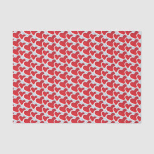 Seda 2 corações de papel vermelhos em um teste padrã