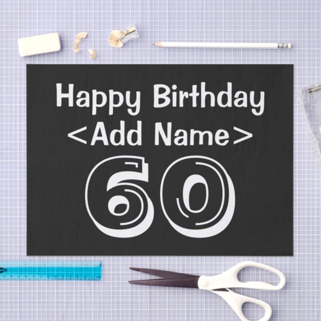 Seda 60.º Aniversário - Papel de Tecido Personalizado (Arte )