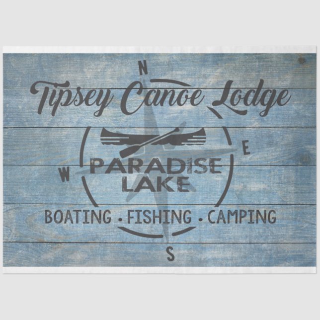 Seda A Canoa Tipsey Carrega Papel Tecido de Decoupage (Frente )