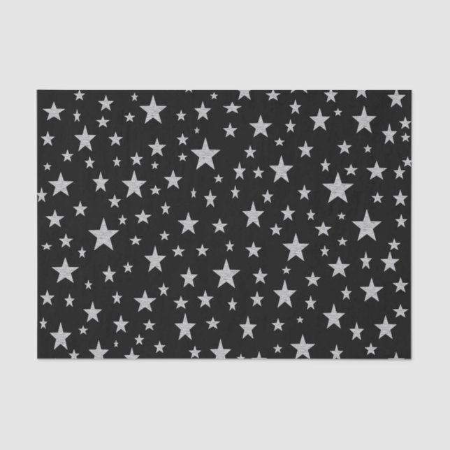 Seda A prata Stars o lenço de papel (Frente )