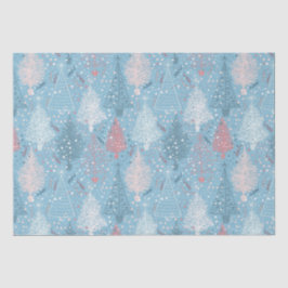 Seda Abstrato de Árvores de Natal Padrão 2 Papel Tecido