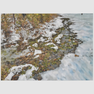 Seda Água Passando Pelo Papel Tecido De Neve