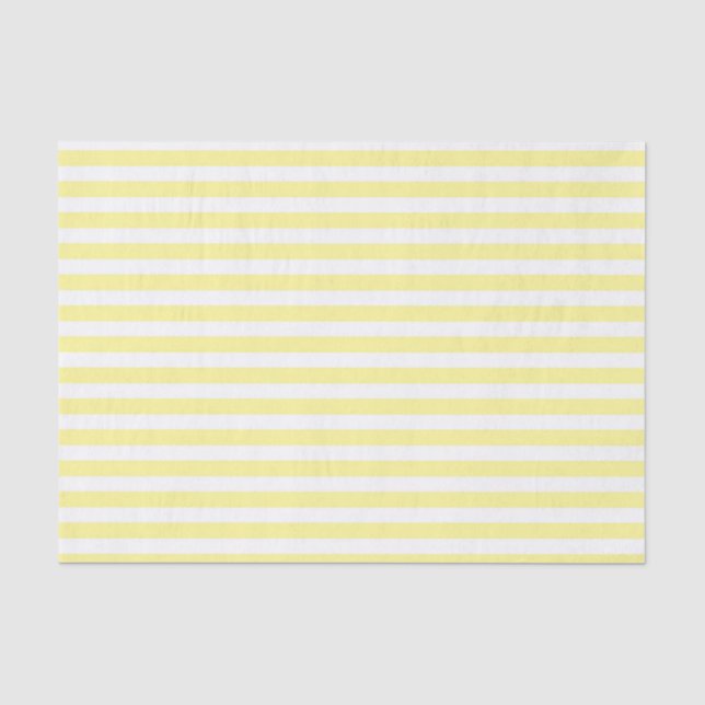 Seda Amarelo pálido e branco listra o lenço de papel (Frente )