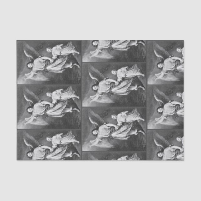 Seda Anjo De Guarda E Papel De Tecido Infantil (Frente )