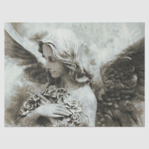 Seda anjo de papel de tecido de rosa