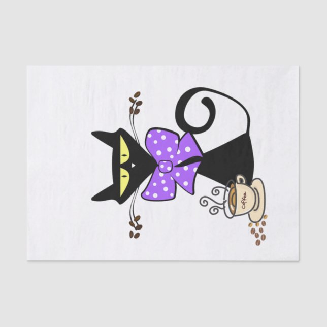 Seda Arco Preto de Papel para Gato Café (Frente )