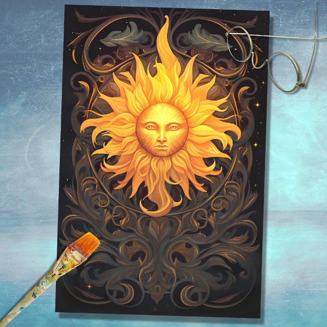 Seda Art Nouveau Sun 1 Papel de dissociação (Criador carregado)