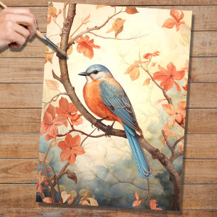 Seda Ave no Floral 6 Papel de Decoupage