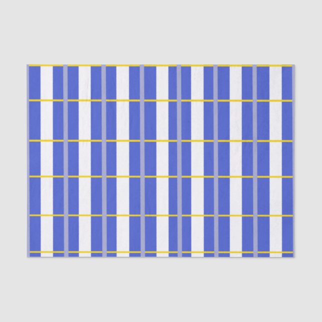 Seda Azul, Cinza, Papel de Tecido de Verificação Amarel (Frente )