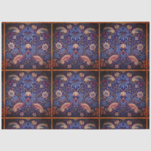 Seda Azulejo de pássaros - Design 2 Papel de Tecido de