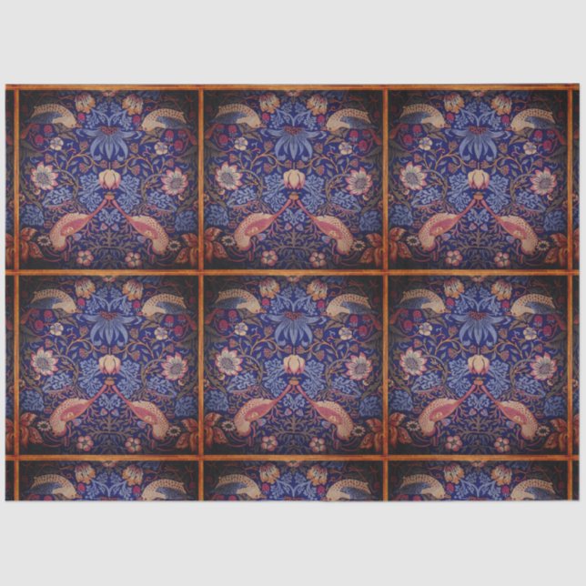 Seda Azulejo de pássaros - Design 2 Papel de Tecido de  (Frente )