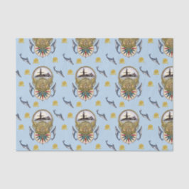 Seda Baleia de um Papel Tecido Submarino Alto