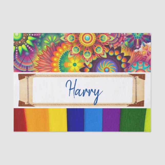 Seda Bandas Florais De Papel Tecido (Frente )