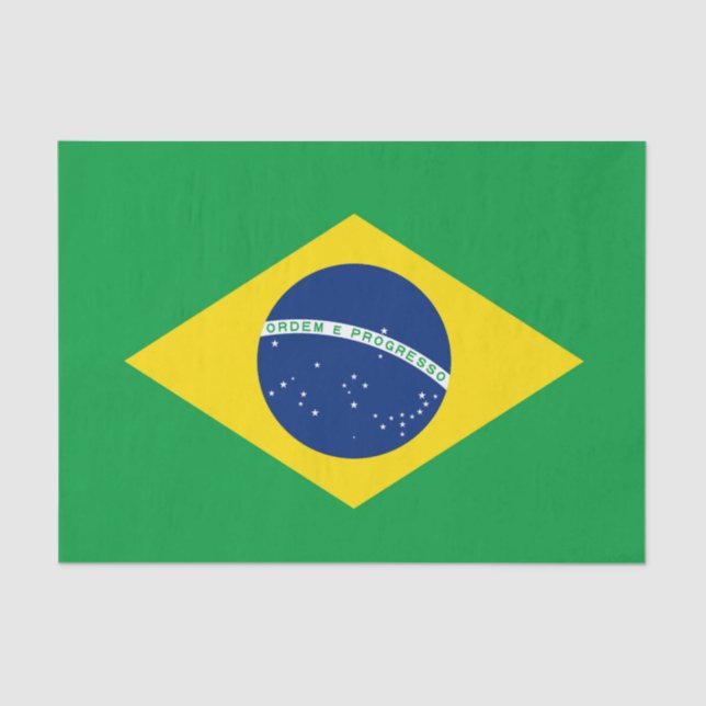 Seda Bandeira do Brasil de Papel Tecido (Frente )