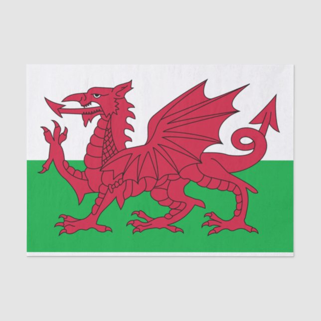 Seda Bandeira do lenço de papel de Wales (Frente )
