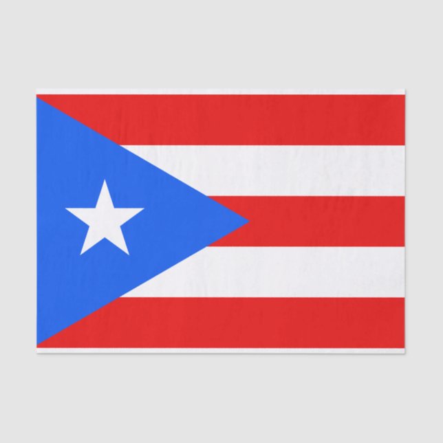 Seda Bandeira do Papel Tecido de Porto Rico (Frente )