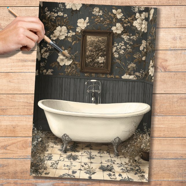 Seda Banheira Com Vista A Um Papel De Decoupage (Criador carregado)